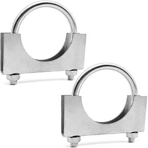 4 Inch Stainless Steel Muffler U-Bolt Clamps, 4" Heavy Duty U-Bolt Exhaust Clamp on Tip Pipes Connection (2-Pack)
