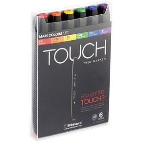 Shinhan Touch Twin Marker Set 6 Main Colors