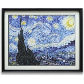 ART ORIGINAL Van Gogh Starry Night Premium version Guarantee lowest price for same quality or money back Heavier 3Dprint like hand painted 1.5" high pine frame Triple matted NoGlassNoGlare ReadyHang