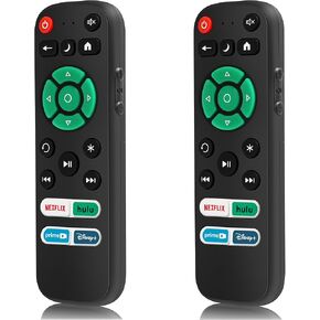 【Pack of 2】 Backlit Remote Control Only for Roku TV, Fit for TCL/Onn/Hisense/Element/Sharp/Philips/Westinghouse/Insignia/JVC/RCA/Hitachi/Sanyo Roku Series TVs (Not for Roku Stick and Box)-Silver