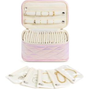 Jewelry Box Organizer, Clear Jewelry Organizers and Storage with 20 Portable Anti Tarnish Jewelry bags, Travel Jewelry Case for Earrings/Rings/Necklaces Gift for Women Girls
