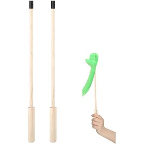 2 Pcs 15.75 Inch Wooden Puppet Rods Wood Arm Control Rod Puppet Sticks for Small and Large Hand Puppets Ventriloquist Accessory