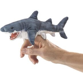 Mini Shark Finger Puppet, Gray, One Size