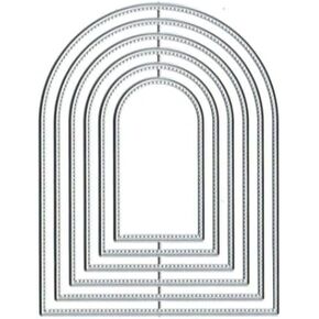 1Pc Overlap Arched Border Metal Cutting Dies for Card Making Kit Embossing Paper Die Cuts Scrapbook Machine Stencils Storage Pockets Supplies, Scrapbooking