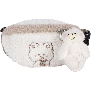 PACKOVE Plush Waist Pouch plush fanny pack teenage girl women's wallet running women fanny bag Metal bear pattern waist bag shopping waist bag travel Girls Sling Bag