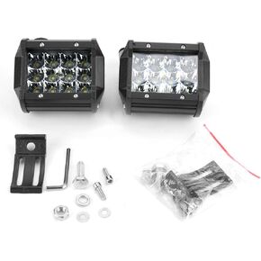 LED Work Light, 1 Pair 1V-48V 4inch 4-Row 36W Universal Working Light Bar Driving Lamp for Trucks Forklifts Off Road Vehicles Engineering Vehicles Cars Ships Motorcycles