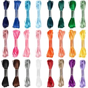 1/8 Inch Ribbon Thin Ribbon for Crafts, Assorted Colorful Bulk Ribbon Pack 120Yds, Double Faced Satin Ribbon Set, Skinny Silk Fabric Ribbons for Christmas Ornaments, Hair Bows, Sewing, Gift Wrapping