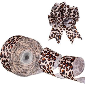 Chuangdi Leopard Print Grosgrain Ribbon 1.5 Inch 20 Yards Leopard Ribbon Craft Cheetah Ribbon Animal Print Ribbon for Hair Bows Headbands Making and Craft Wrapping