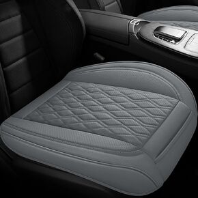 SanQing Bottom Car Seat Covers PU Leather Seat Cover for Car Front Seat Cushion Automotive Protectors Waterproof Universal Fit 95% Vehicles (A-Black)
