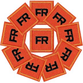 10PCS FR Iron on Patches, FR Patches for Clothes, Jeans, Backpacks, Hats and More(Orange)