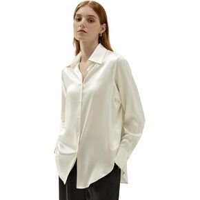 LilySilk SOS Silk Blouse Oversized Pure Silk Shirt Women Long Sleeve Button Up Ladies Silk Top Elegant Office Luxury in Kuwait