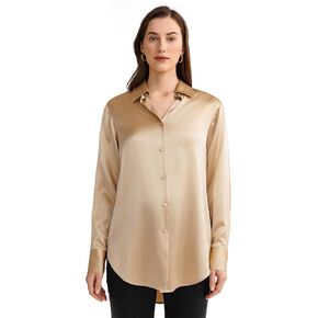 LilySilk SOS Silk Blouse Oversized Pure Silk Shirt Women Long Sleeve Button Up Ladies Silk Top Elegant Office Luxury