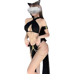 Women Cat Egyptian Queen Cosplay Costume Halloween Princess Maid Outfit Slave Lingerie Dress