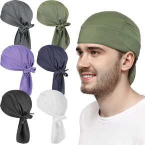 Do Rag Skull Caps for Men: 6pcs Men Women Hair Wrap Breathable Quick Drying Caps Outdoor Head Wraps for Cycling Running Outdoor Activities Multi
