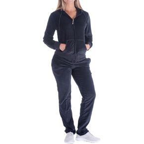 Sweat Suits for Women Set Comfortable Sweat Outfits Workout Suit Zip Velour Hoodie and Jogger Sport Suit