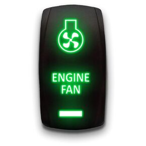 Engine Fan - Red - Laser Etched 5-Pin Double Pole Single Throw Engine Fan Maintained ON-Off DPST Toggle Switch 20A 12V