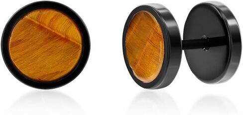 Beaux Bijoux Men's Round Stud Earrings in Stainless Steel - Hypoallergenic Earrings for Men - Unique Round Earrings for Him in Saudi Arabia