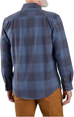 Carhartt Men's Loose Fit Heavyweight Flannel Long-Sleeve Plaid Shirt, Navy in Saudi Arabia