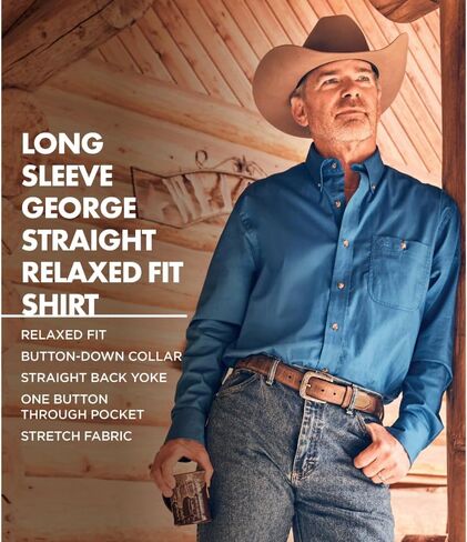 Wrangler Men's George Strait Western Long-Sleeve Relaxed-fit Button-Down Shirt in Saudi Arabia