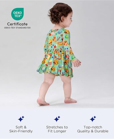 Bamboo Viscose Baby Girl Bodysuit Long Sleeve Cute Bow Infant Girls Romper Dress in Kuwait