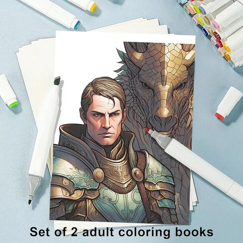 قطعتان من دفاتر التلوين ذات صفحة حلزونية بتصميم من جانب واحد للبالغين، هدايا كتاب التلوين، الفنون والحرف اليدوية للنساء للاسترخاء والقلق والاكتئاب، 60 صفحة من الرحلة السحرية وحديقة الأحلام in Kuwait