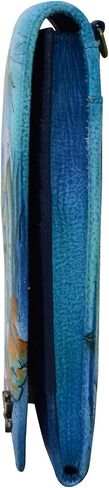 Anuschka Hand-Painted Women’s Genuine Leather RFID Smartphone Crossbody - Flap with Snap Entry, RFID Card Holders, ID Window in Saudi Arabia