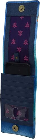 Anuschka Hand-Painted Women’s Genuine Leather RFID Smartphone Crossbody - Flap with Snap Entry, RFID Card Holders, ID Window in Saudi Arabia