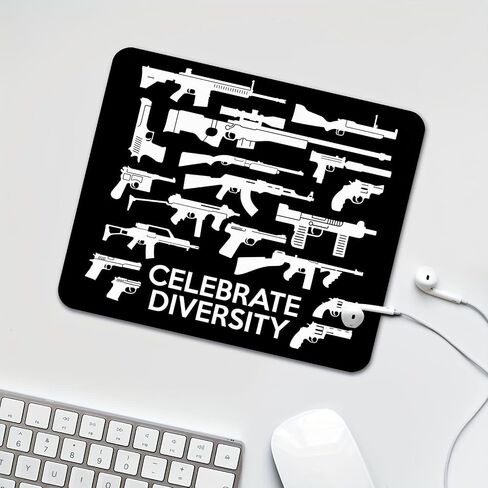 Guns Weapons Rifles Celebrate Diversity Second 2nd Amendment Non-Slip Rubber Mouse Pad Mousepad, 9.5 X 7.9 Inch (240mmX200mmX3mm) in Saudi Arabia