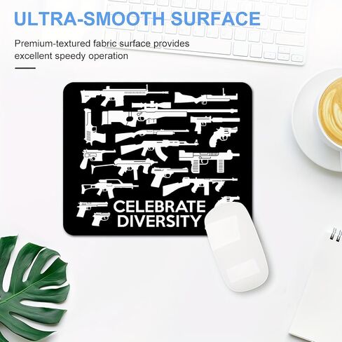 Guns Weapons Rifles Celebrate Diversity Second 2nd Amendment Non-Slip Rubber Mouse Pad Mousepad, 9.5 X 7.9 Inch (240mmX200mmX3mm) in Saudi Arabia