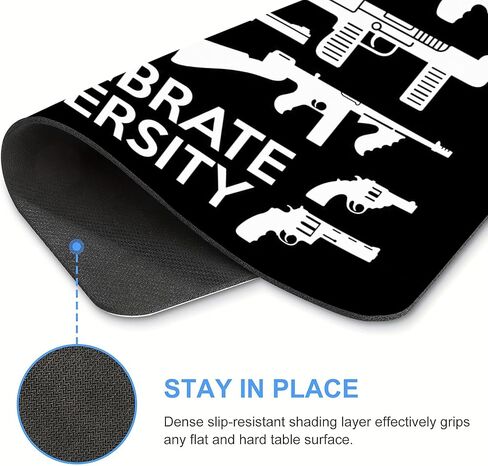 Guns Weapons Rifles Celebrate Diversity Second 2nd Amendment Non-Slip Rubber Mouse Pad Mousepad, 9.5 X 7.9 Inch (240mmX200mmX3mm) in Saudi Arabia