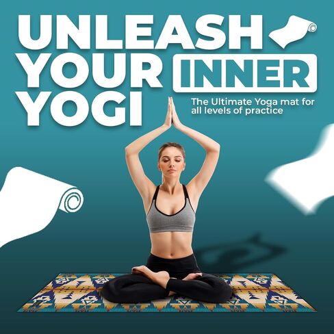 Pendleton x Yune Yoga 5mm PER Yoga Mat Premium All Purpose Exercise and Fitness Mat, Eco-Friendly, Extra Thick, Non-Slip, Anti-Tear New Designs in Saudi Arabia