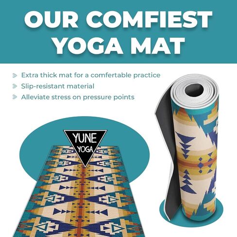 Pendleton x Yune Yoga 5mm PER Yoga Mat Premium All Purpose Exercise and Fitness Mat, Eco-Friendly, Extra Thick, Non-Slip, Anti-Tear New Designs in Saudi Arabia