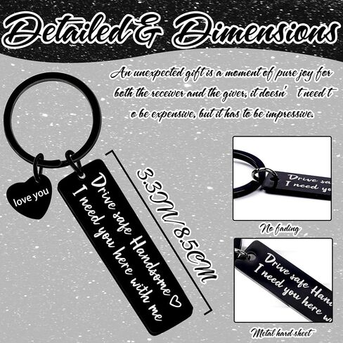 Funny Drive Safe Keychains Gifts - Silver Black New Driver Love You Keychain Gift for Women Men Girls Boys Birthday Christmas in Saudi Arabia