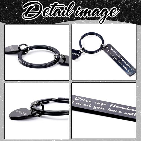 Funny Drive Safe Keychains Gifts - Silver Black New Driver Love You Keychain Gift for Women Men Girls Boys Birthday Christmas in Saudi Arabia