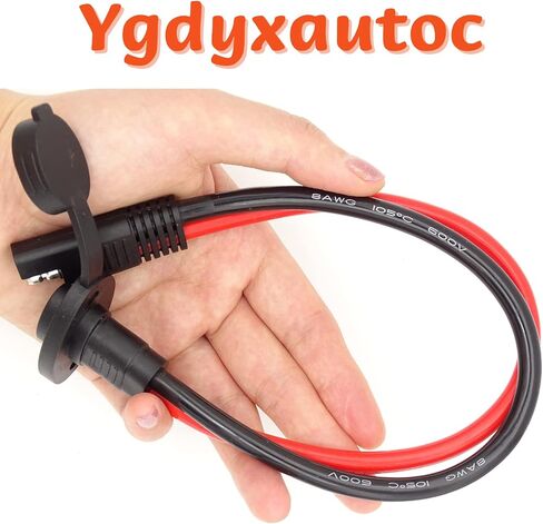 SAE Connector 10AWG 1FT 2-Pack SAE Cable to SAE Power Socket Sidewall Port Waterproof SAE Battery Connector for Motorcycle, Boat, Solar Panel (1FT-2-Pack) in Saudi Arabia