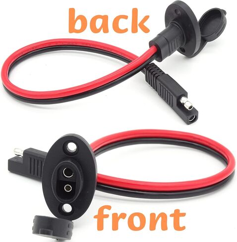 SAE Connector 10AWG 1FT 2-Pack SAE Cable to SAE Power Socket Sidewall Port Waterproof SAE Battery Connector for Motorcycle, Boat, Solar Panel (1FT-2-Pack) in Saudi Arabia