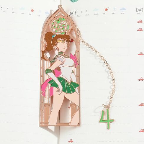 5 Style Anime Magical Girl Book Marks - Metal Bookmarks Gifts for Girls, Anime Fans, Book Lovers Student Men Women, Birthdays, Christmas, Valentine, School Supplies Book Accessory (Green Blue Color) in Kuwait