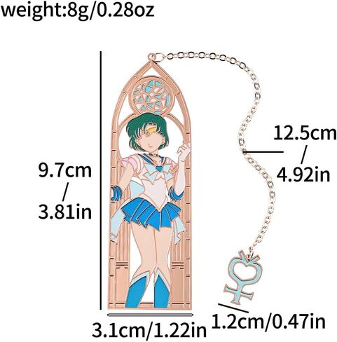 5 Style Anime Magical Girl Book Marks - Metal Bookmarks Gifts for Girls, Anime Fans, Book Lovers Student Men Women, Birthdays, Christmas, Valentine, School Supplies Book Accessory (Green Blue Color) in Kuwait