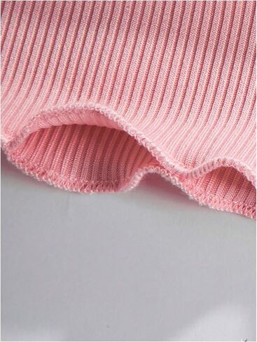 OYOANGLE Girl's 4 Pack Short Sleeve Crew Neck Ribbed Knit T-Shirts Set Summer Solid Tee Tops in Saudi Arabia