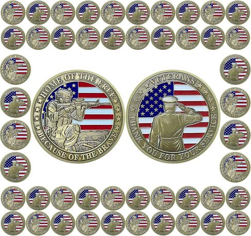 20 PCS Military Veterans Thank You for Your Service Challenge Coin Commemorative Appreciation Gifts for Soldiers in Kuwait