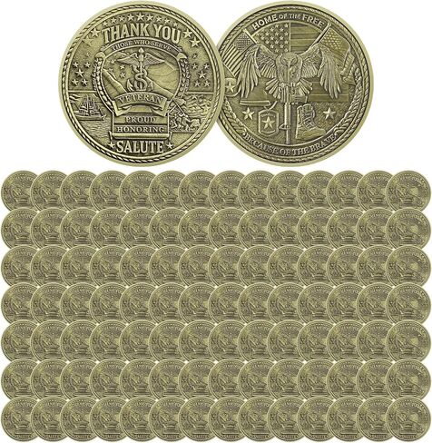 Military Challenge Coins - 20 Pcs Veteran Creed Challenge Coin -Eagle's Tribute Military Coins - Veterans Thank You for Your Service Coin - Bulk Military Appreciation Gift in Saudi Arabia