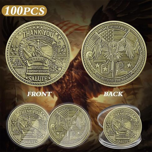 Military Challenge Coins - 20 Pcs Veteran Creed Challenge Coin -Eagle's Tribute Military Coins - Veterans Thank You for Your Service Coin - Bulk Military Appreciation Gift in Saudi Arabia