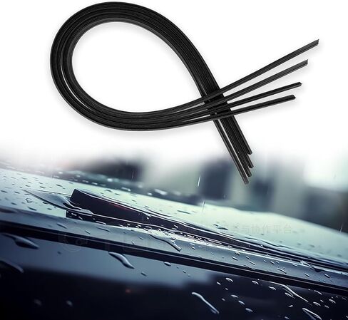 DIY قابل للتعديل سيارة الزجاج الأمامي ممسحة شرائط مطاطية شفرات ممسحة الزجاج الأمامي عبوات 25 بوصة نافذة بدون إطار بدون عظم إدراج شرائط السيليكون اكسسوارات السيارات العالمية (4PCS) in Kuwait