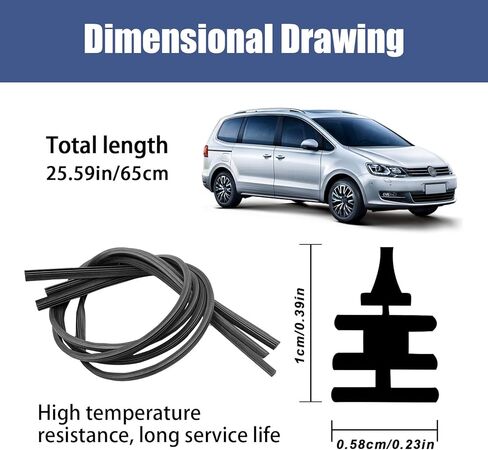 DIY قابل للتعديل سيارة الزجاج الأمامي ممسحة شرائط مطاطية شفرات ممسحة الزجاج الأمامي عبوات 25 بوصة نافذة بدون إطار بدون عظم إدراج شرائط السيليكون اكسسوارات السيارات العالمية (4PCS) in Kuwait