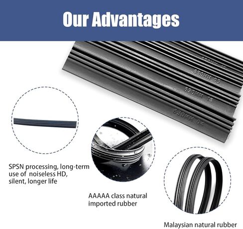 DIY قابل للتعديل سيارة الزجاج الأمامي ممسحة شرائط مطاطية شفرات ممسحة الزجاج الأمامي عبوات 25 بوصة نافذة بدون إطار بدون عظم إدراج شرائط السيليكون اكسسوارات السيارات العالمية (4PCS) in Kuwait