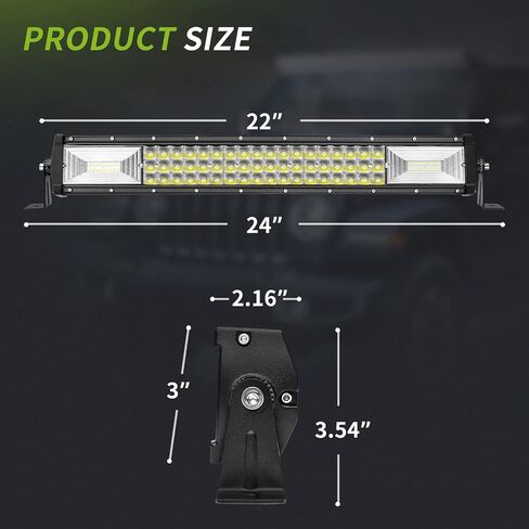AUTOSAVER88 22 بوصة 270 واط LED شريط إضاءة ثلاثي الصف منحني بقعة الفيضانات كومبو شعاع LED شريط أضواء القيادة على الطرق الوعرة مع تسخير الأسلاك متوافق مع الشاحنات والقوارب ATV in Saudi Arabia