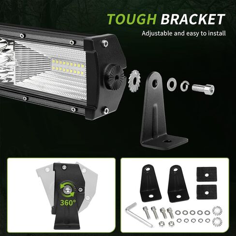 AUTOSAVER88 22 بوصة 270 واط LED شريط إضاءة ثلاثي الصف منحني بقعة الفيضانات كومبو شعاع LED شريط أضواء القيادة على الطرق الوعرة مع تسخير الأسلاك متوافق مع الشاحنات والقوارب ATV in Saudi Arabia