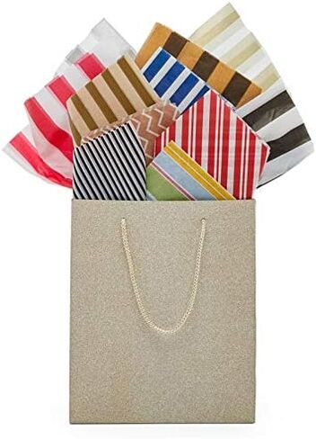 Paper Mart Awning Stripe Tissue Paper Bulk Quantity, 240 Sheets, Blue and White Tissue Paper for Gift Bags, 20 x 30 Inch Sheets in Kuwait