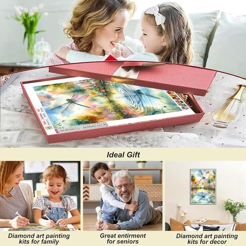 FHBUBPUP Dragonfly Diamond Painting Kits for Adults, Lake Landscape Diamond Art for Beginners, 5D DIY Full Drill Round Gem Art Craft Home Wall Decor Gift 12x16 inch in Saudi Arabia