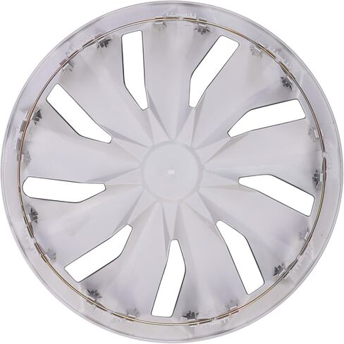 SLTY 16" Automotive Hubcap Wheel Covers Universal Wheel Hub Cover Hub Caps Fits for Most Cars (4 Pack, Black & Silver) in Saudi Arabia